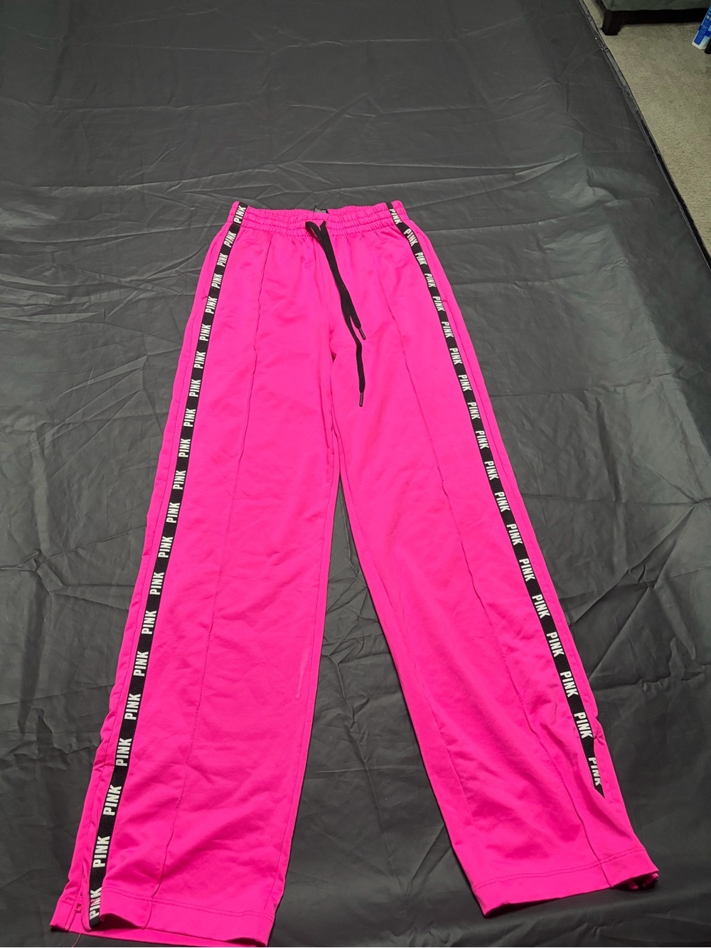 PINK Victoria's Secret Bold Hot Pink Joggers with Logo Side Tape